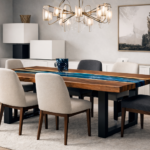 Azure River Epoxy Resin Dining Table