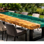 Emerald Shore Epoxy Resin Dining Table