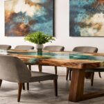 Verdant Flow Epoxy Resin Dining Table