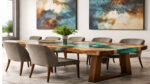 Verdant Flow Epoxy Resin Dining Table
