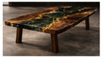 Gilded Vein Epoxy Resin Dining Table - Image 6
