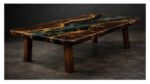 Gilded Vein Epoxy Resin Dining Table - Image 5