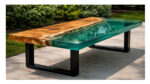 Emerald Shore Epoxy Resin Dining Table - Image 5