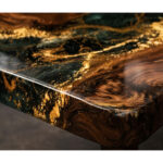 Gilded Vein Epoxy Resin Dining Table