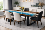 Crystal Tide Epoxy Resin Dining Table