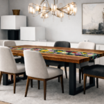 Bloom River Epoxy Resin Dining Table